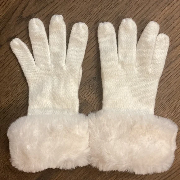 New LC Lauren Conrad Fur Cuffed Knit Gloves - Picture 2 of 5